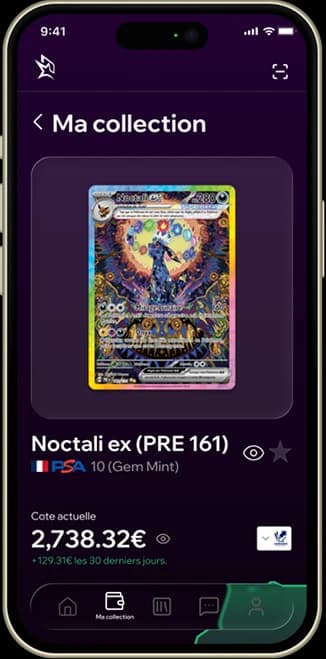 Application Dexyu - Vue collection avec carte Noctali ex